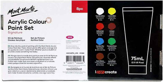 MONT MARTE Signature Acrylfarben-Set, 8 Farben, 75 ml Tube