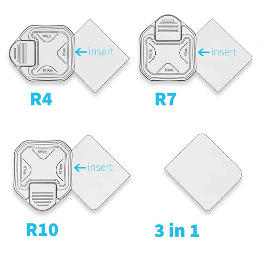 3-in-1-Papierstanzer-Eckenrunder, R4 mm + R7 mm + R10 mm