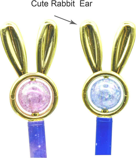 24 bolígrafos de conejo de Pascua con cielo estrellado y bolígrafos de gel perla de 0,5 mm