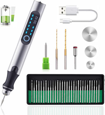 USB uppladdningsbar MINI smycken graveringsmaskiner penna med 35 bitar