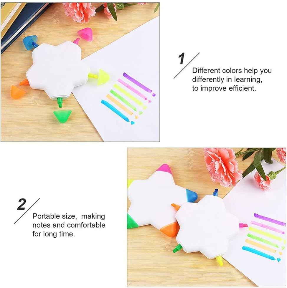 10 Stück sternförmige Aquarell-Textmarker, 5-in-1-farbige fluoreszierende Stifte