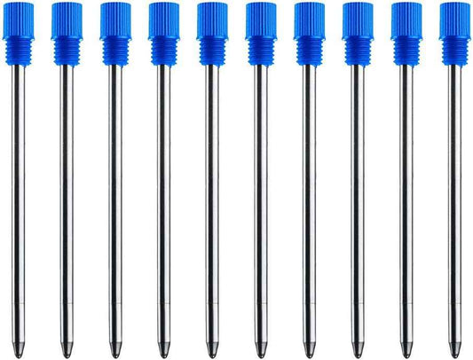 Recharges de stylo à bille remplaçables à encre bleue noire, 10 pièces, 2.75 pouces (70mm)