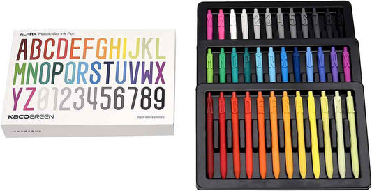 Kaco 36-farbige einziehbare Gel-Tintenstifte mit Alphabet-Nummer