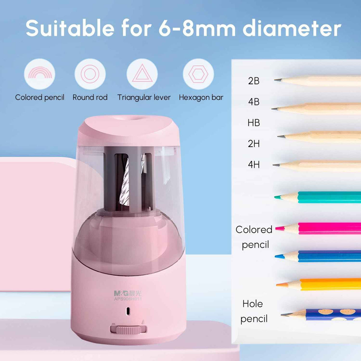 M&G Electric Pencil Sharpener USB Operated for 6-8mm Pencils
