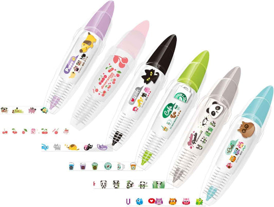 6 Stück DIY niedliche Tiere dekoratives Stift-Spitzenmuster-Korrekturband