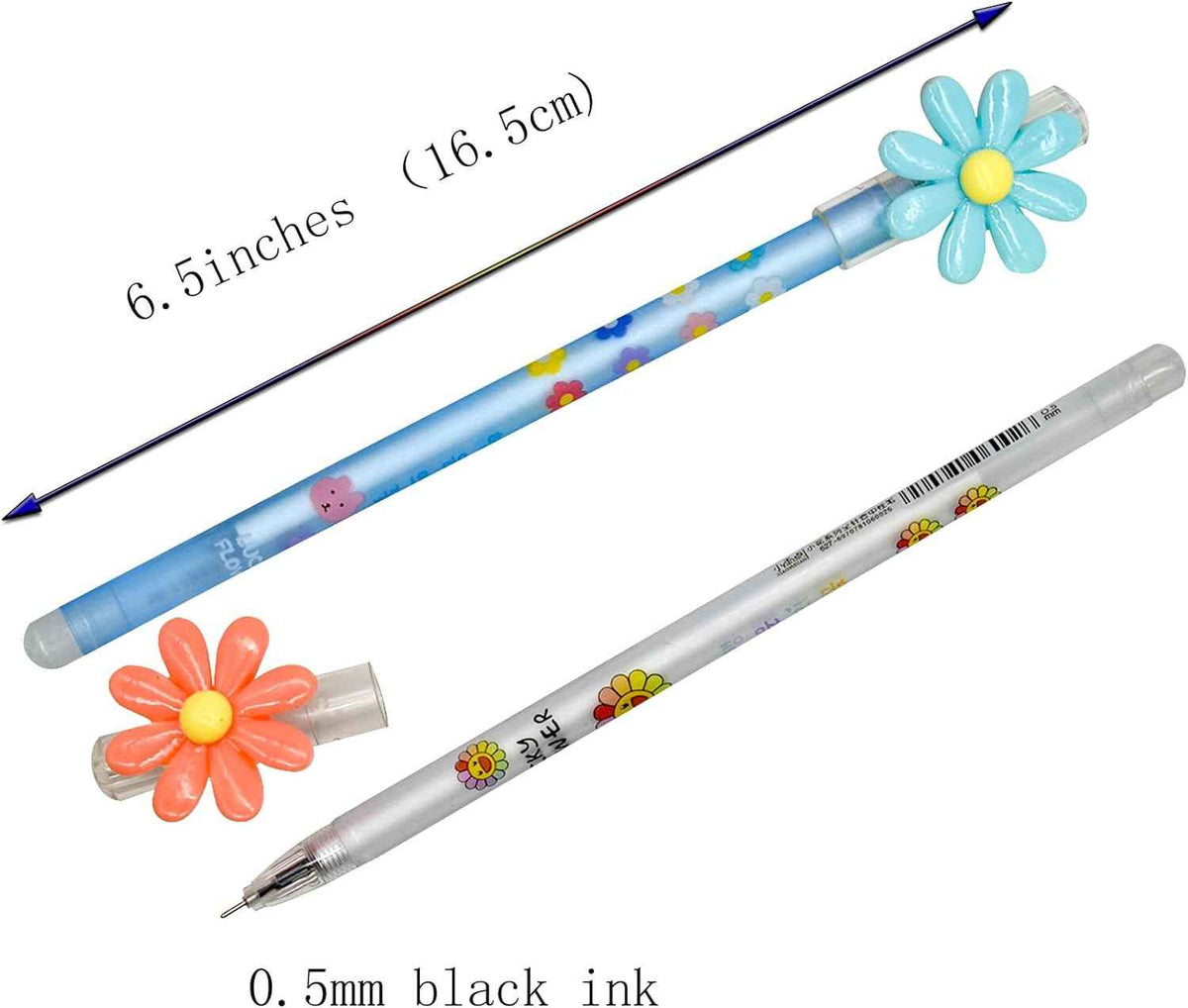 12 Stück Fancy Sunflower Gelstifte 0,5 mm schwarze Tinte