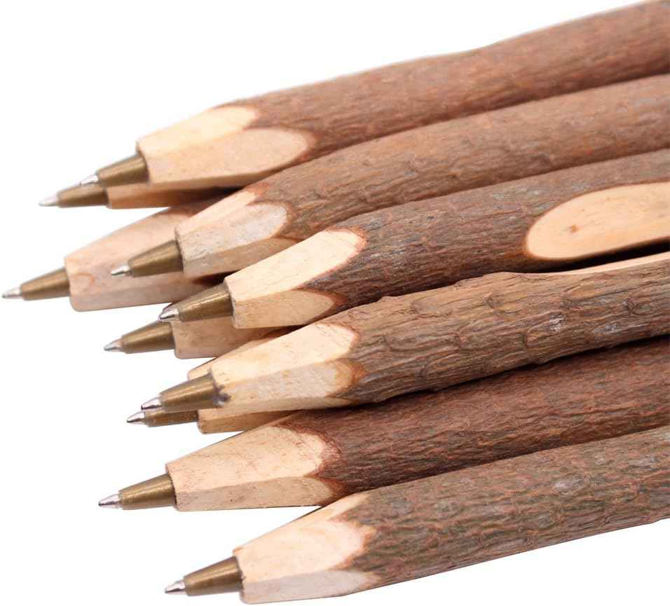Stylo à bille en bois écologique, fait à la main, Vintage, Original, 10 pièces