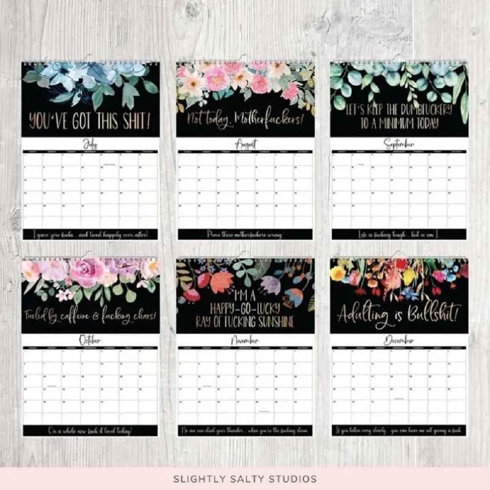 Fuck it Flower Calendar Memo,Wall 2026 Calendar for Tired-Ass Women
