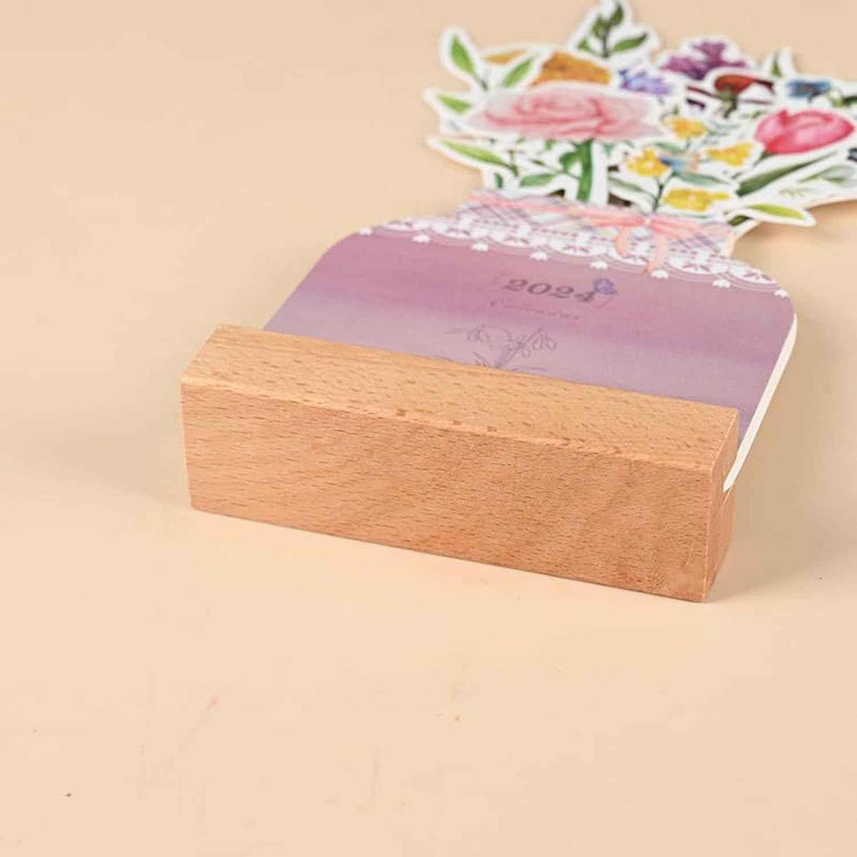 2026 Bloomy Flowers Desk Calendar Monthly Planner Vase Shaped