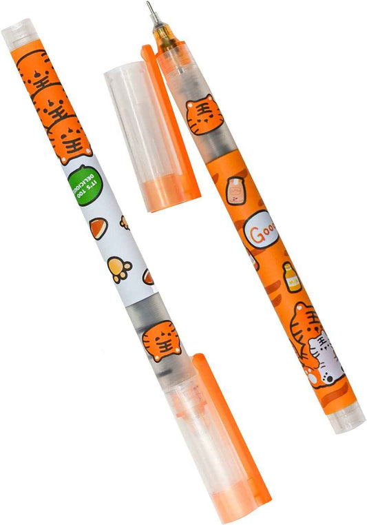12 STKS Tijger Vloeibare Inkt Sneldrogende Inkt Rollerball Pennen Zwarte Inkt