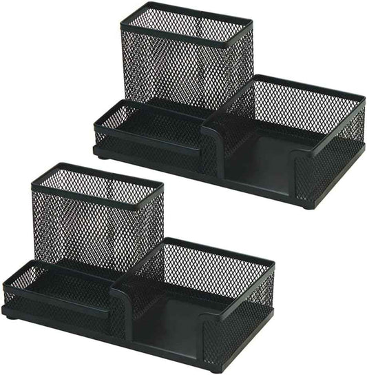 Comix Mesh-Stifthalter mit Post-it-Notizhaltern, Schreibtisch-Organizer