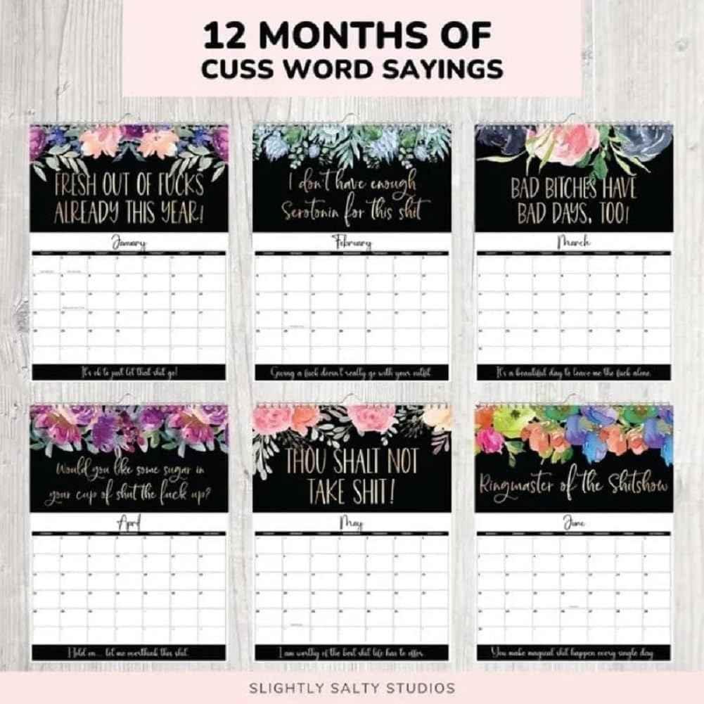 Fuck it Flower Calendar Memo,Wall 2026 Calendar for Tired-Ass Women