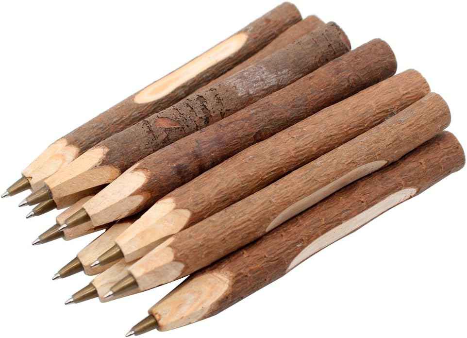 Stylo à bille en bois écologique, fait à la main, Vintage, Original, 10 pièces