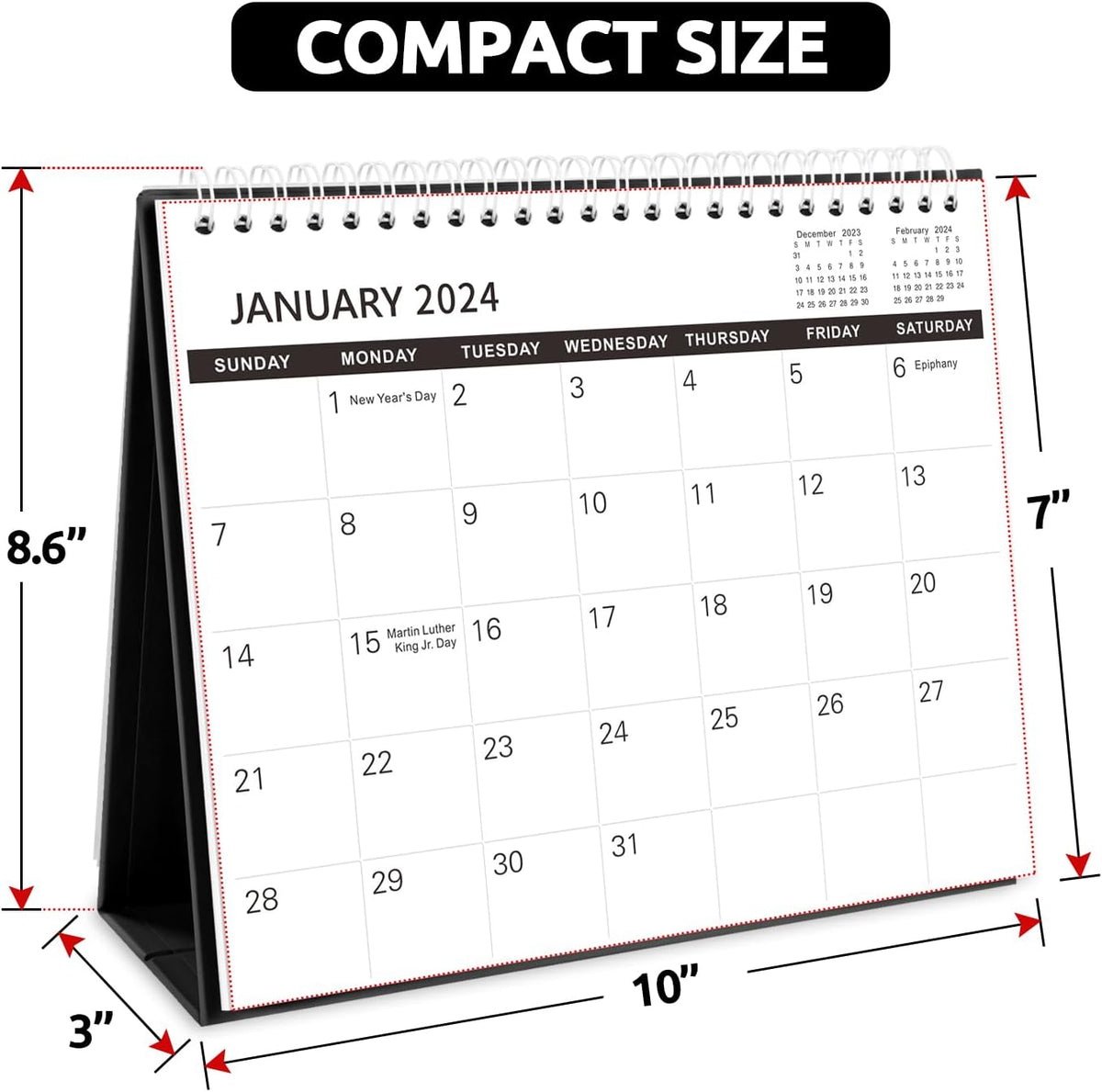 Small Desk Calendar 2026,with To-do List Notes for Office School