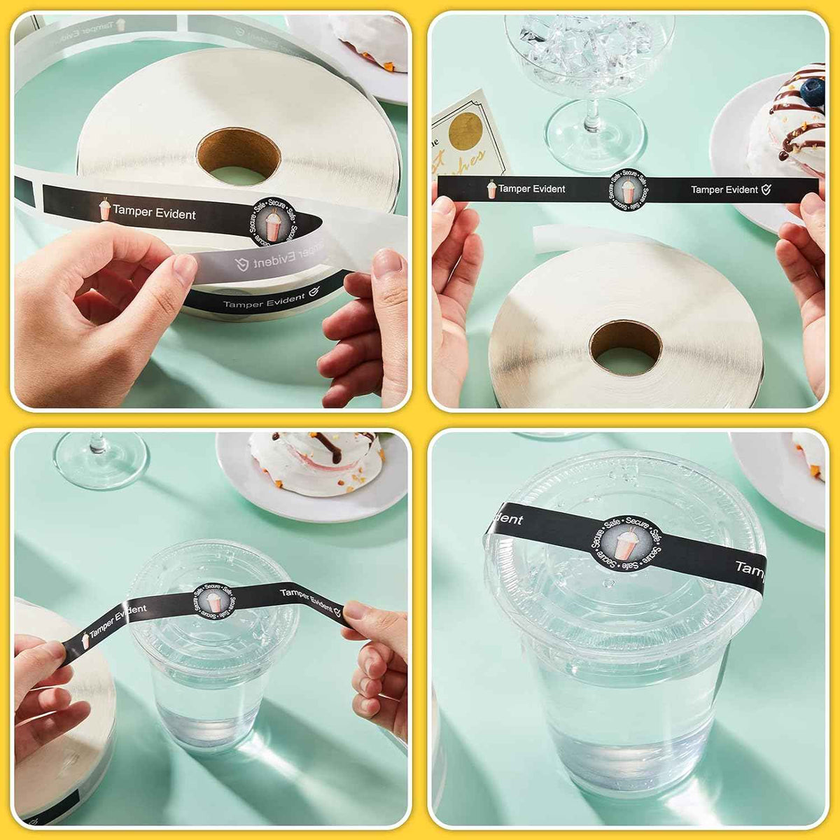 600Pcs Safe Secure Tamper Evident Seals for Drink Lids Stickers