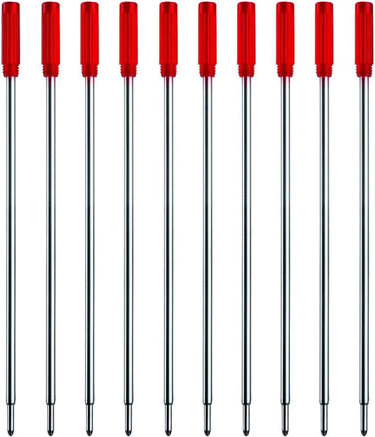 10pcs Black Ink Refills,Replaceable Pen Refills,1mm Medium Tip 116mm Red