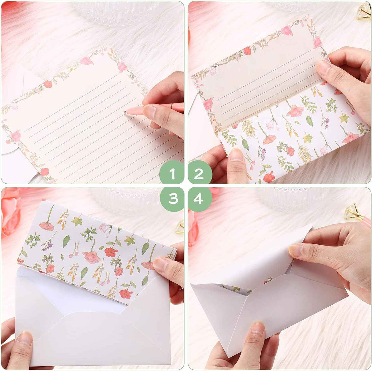 72 stuks briefpapier en enveloppen set vintage bloemen brief schrijven