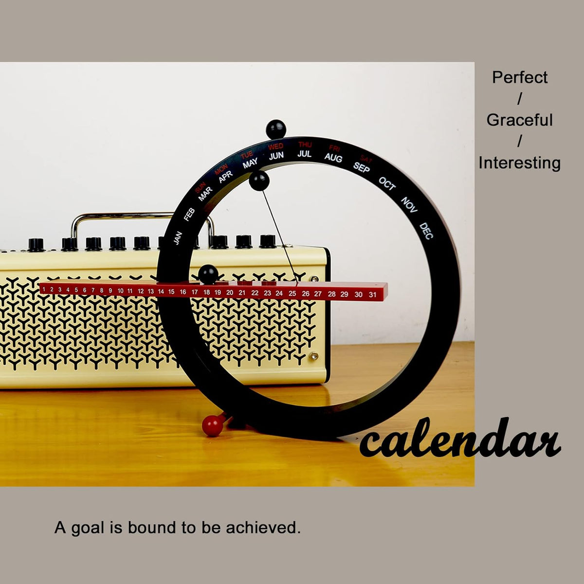Desk 2024 Perpetual Calendar,Month Week Date Display