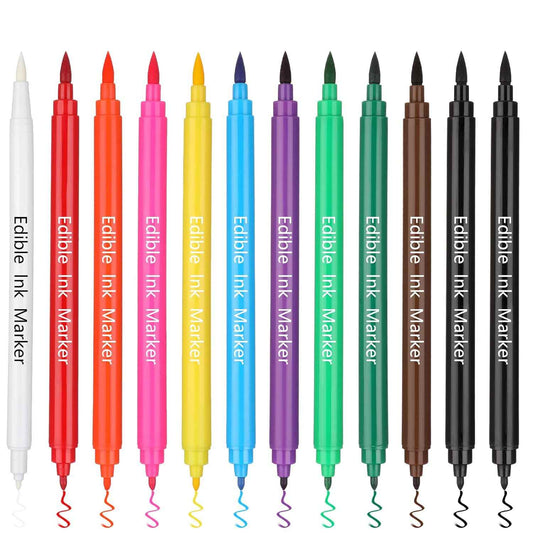 12Pcs Food Coloring Pens Edible Ink Markers Dual Tips