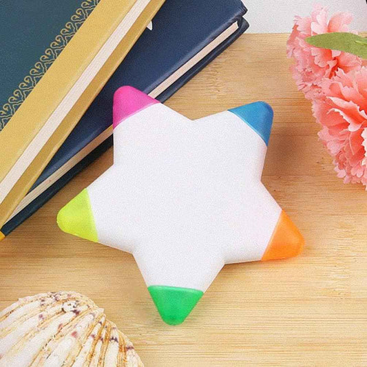 10 st Star Shape Akvarell Highlighter 5 i 1 färg fluorescerande pennor