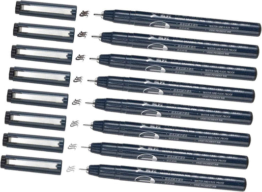 Maikedepot Micro-Line-Stifte, 8 Größen, Fineliner, schwarze Tinte, Zeichenstifte