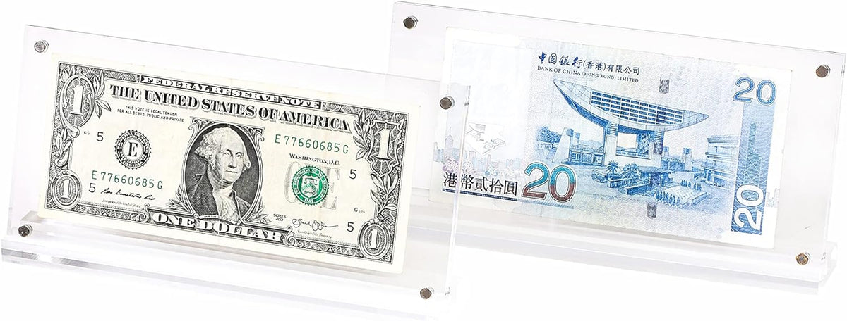 Acrylic Dollar Bill Frame Money Holder 2 Pack