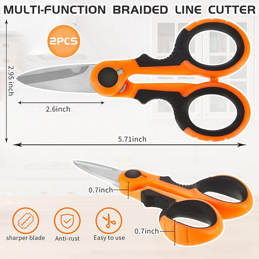 Angelschnur-Schere, robust, 3Cr13, rutschfest, gezahnter Kantenschneider