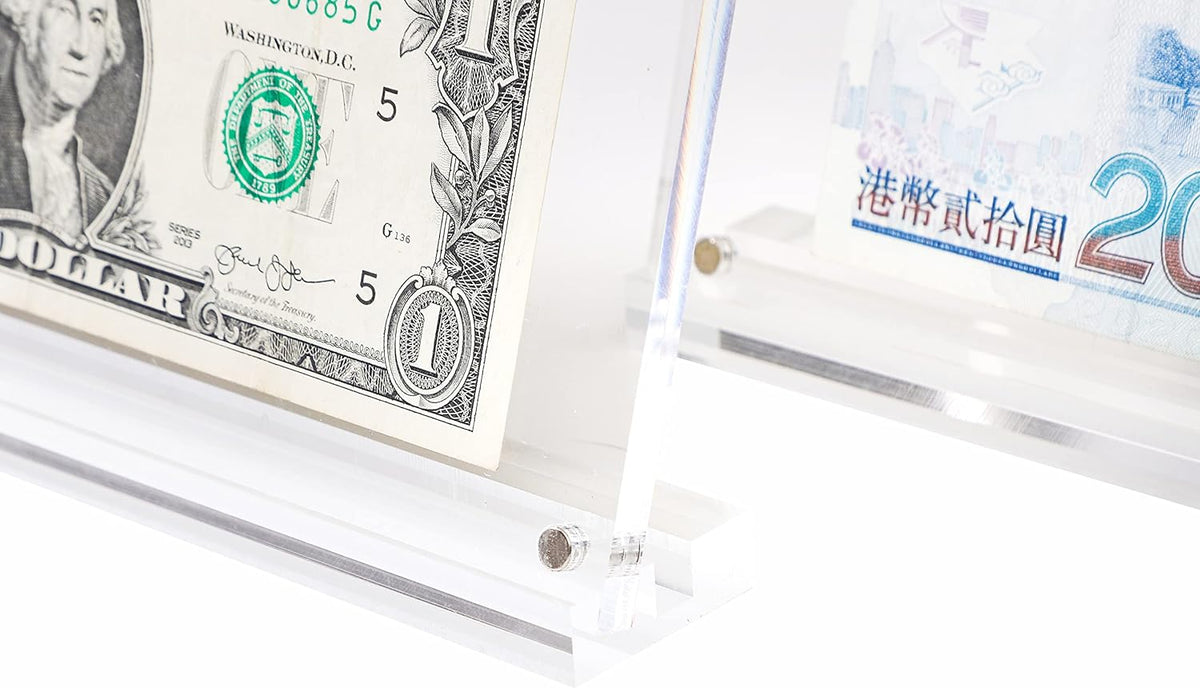 Acrylic Dollar Bill Frame Money Holder 2 Pack