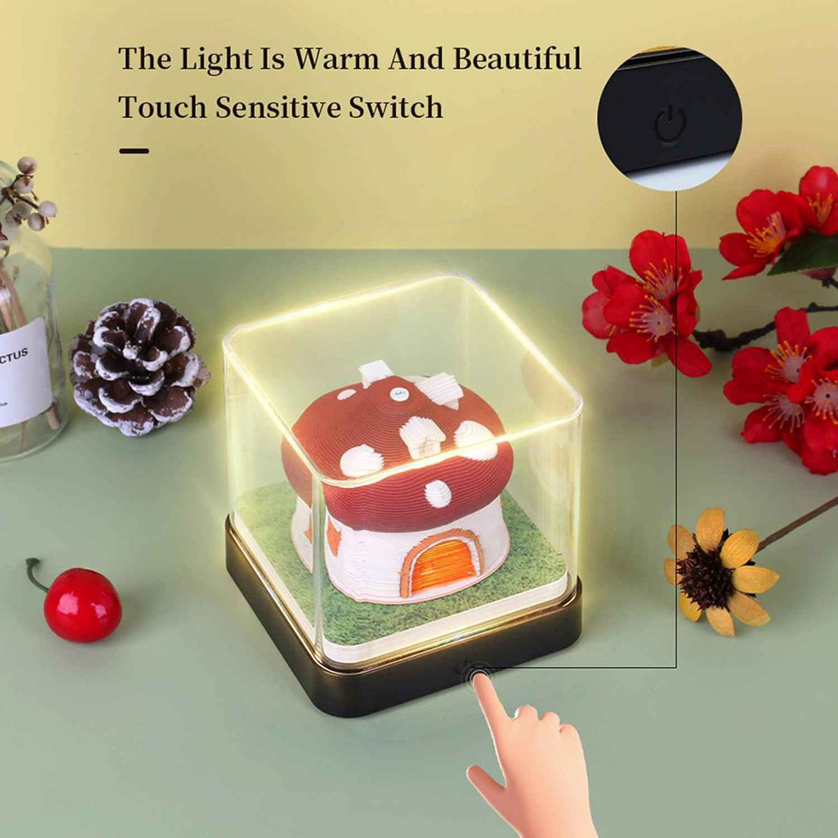 2026 Time Piece Mushroom Calendar Memo Pad with LED Lights