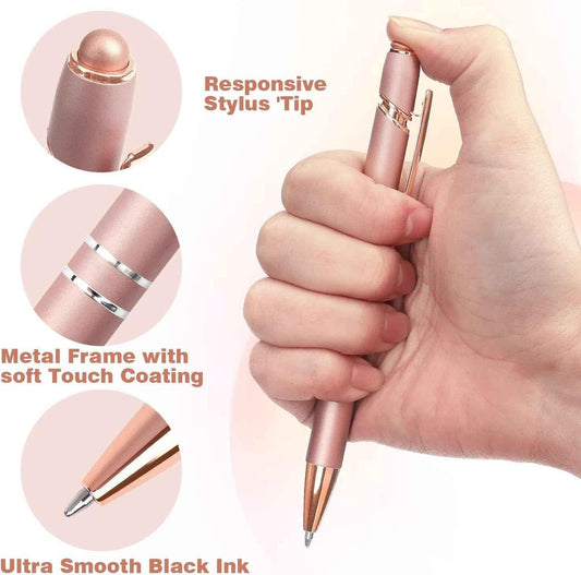 2-in-1-Einzugskugelschreiber mit Stylus-Spitze, 1,0 mm schwarze Tinte
