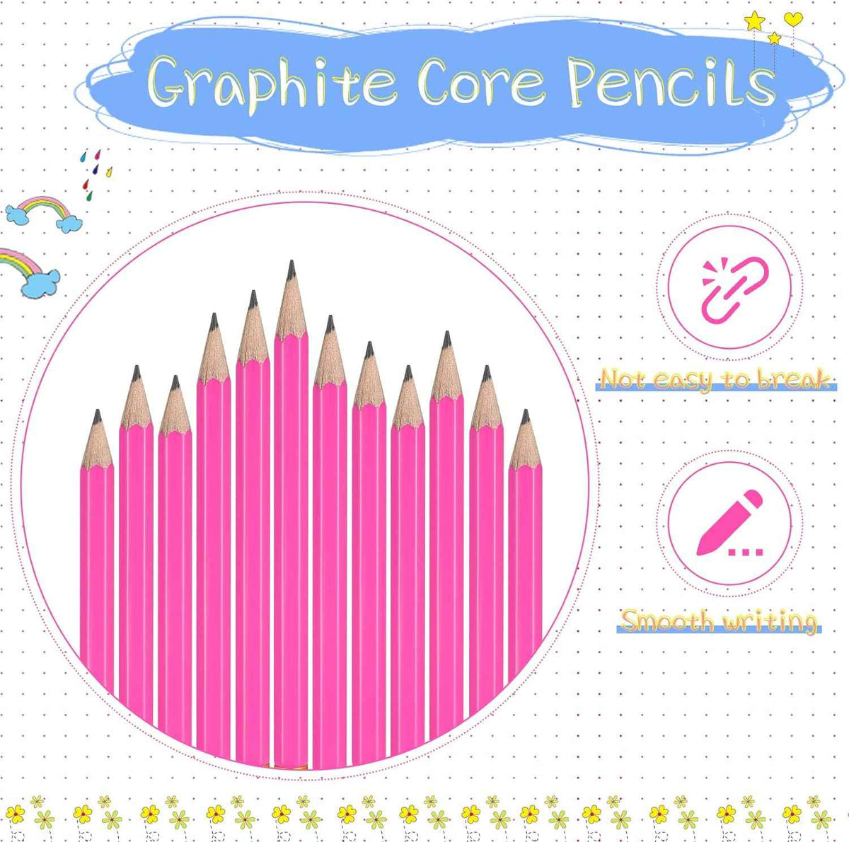 48 Pieces Golf Short Pencils with Eraser for Kids