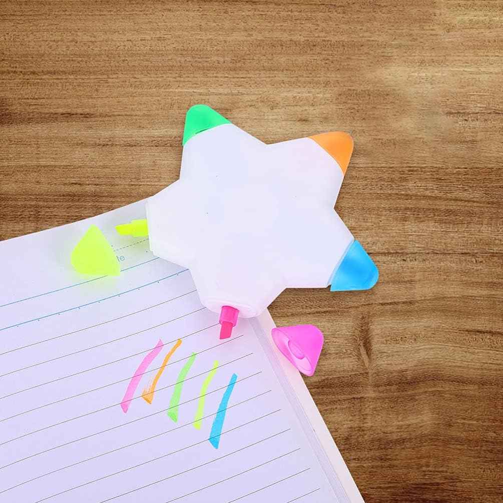 10 Stück sternförmige Aquarell-Textmarker, 5-in-1-farbige fluoreszierende Stifte