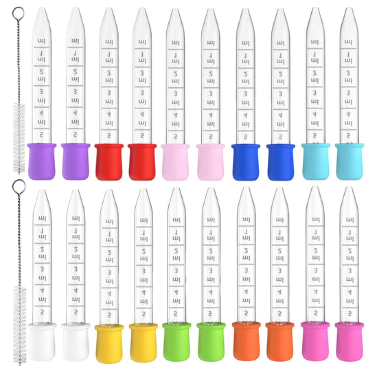20 Pack 5ml Plastic Pipettes Dropper with Clean Brush