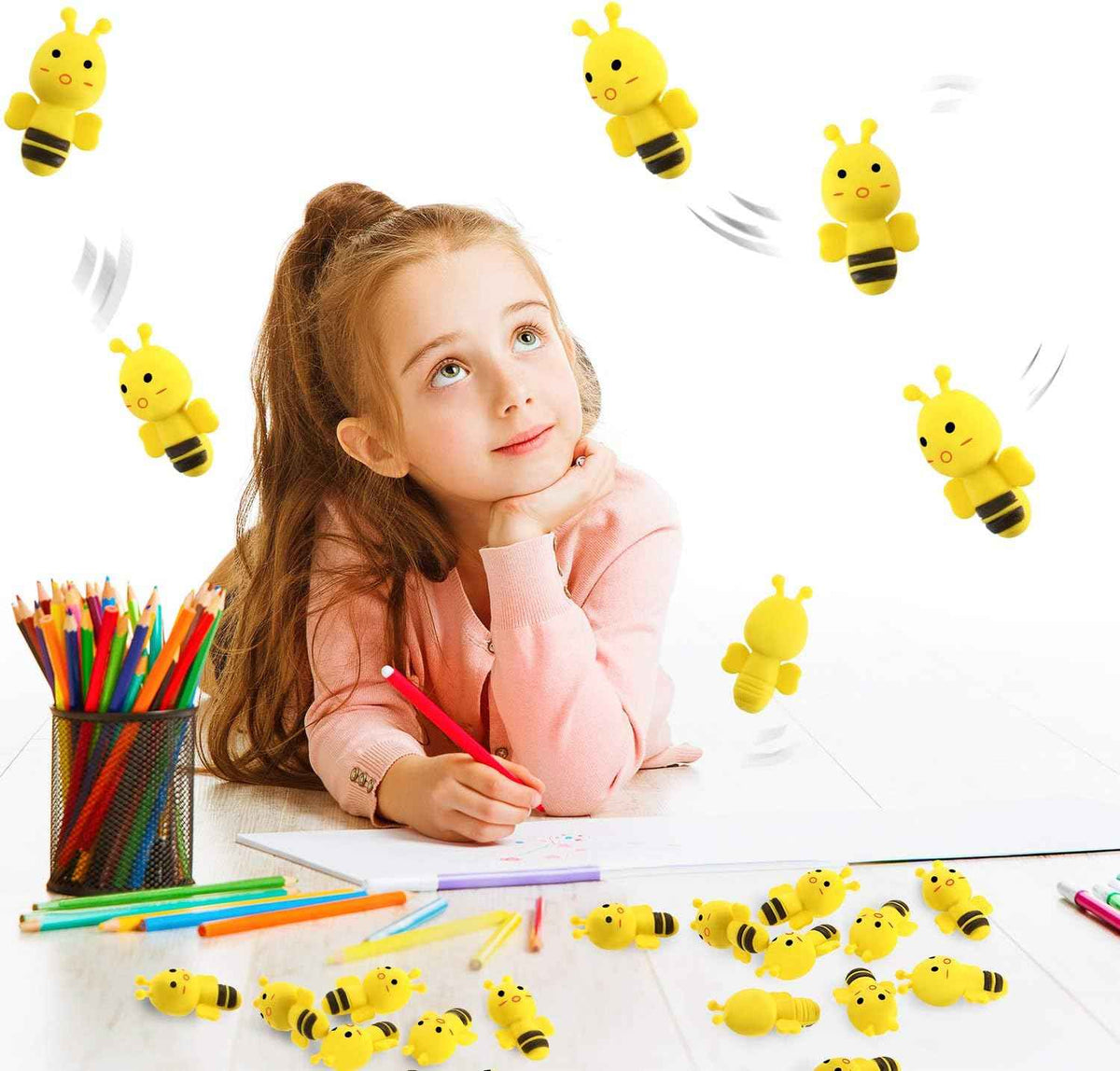 30 Pack Bee Erasers