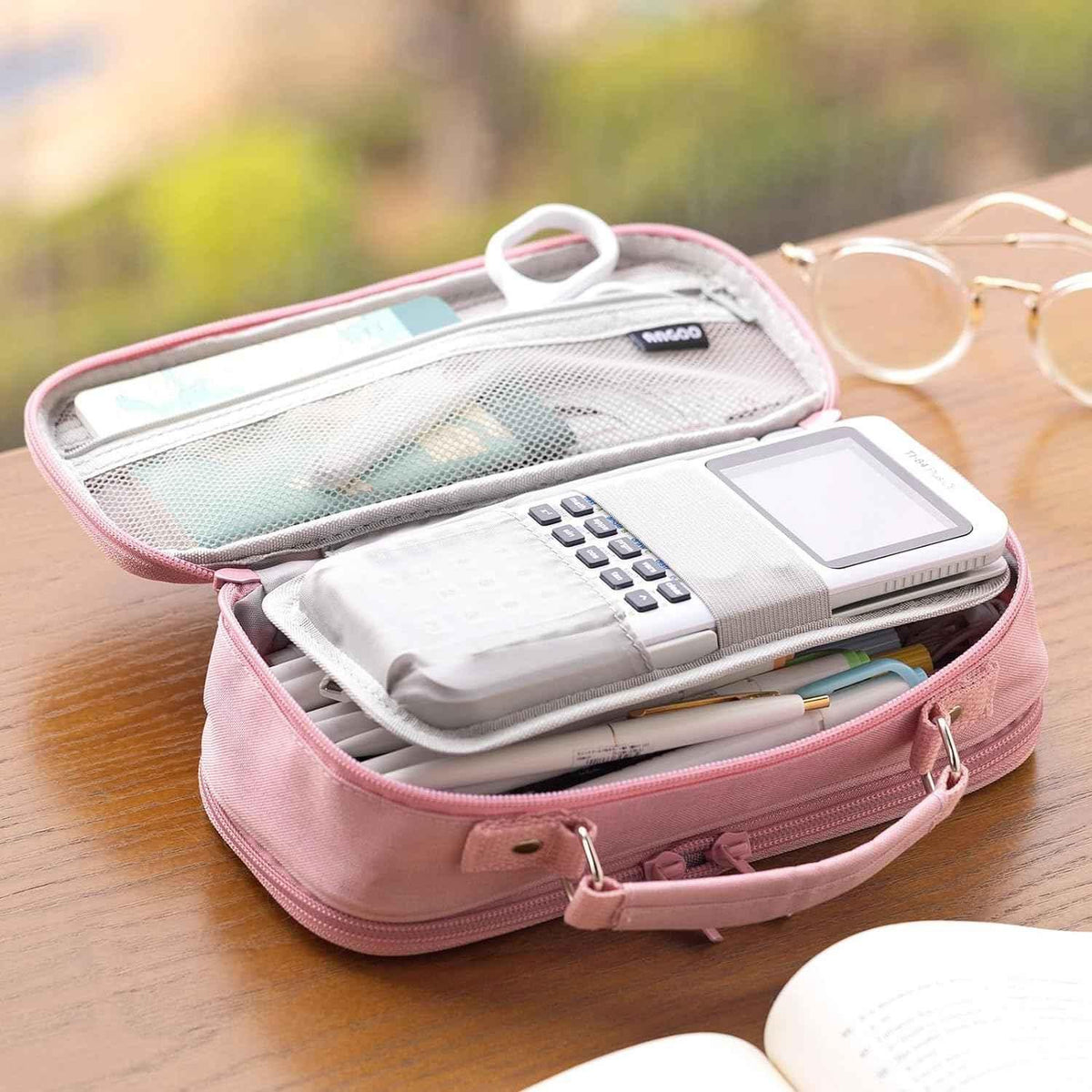Large capacity pencil case Pencil Pouch Double Zipper Storage Bag