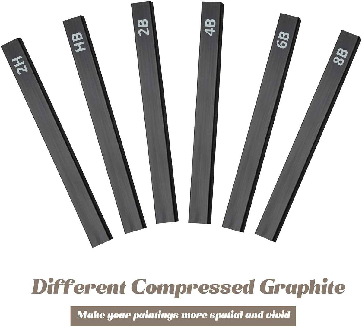 12-teiliges Graphitmaterial-Sticks, quadratisch, komprimierte Holzkohle-Set