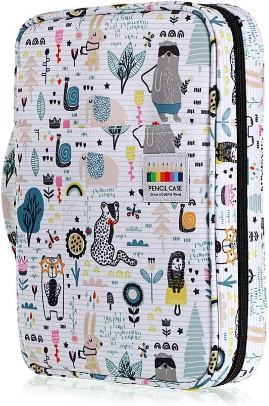 Portable Colored Pencil Case - Holds 166 Pencils or 112 Gel Pens Animal