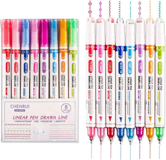 8PCS Curve Highlighter Flair Pens för att skriva journalföring