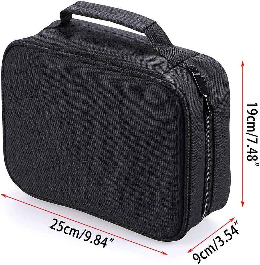 Estuche de transporte para marcadores artísticos con 40 ranuras, organizador de lápices labiales, color negro