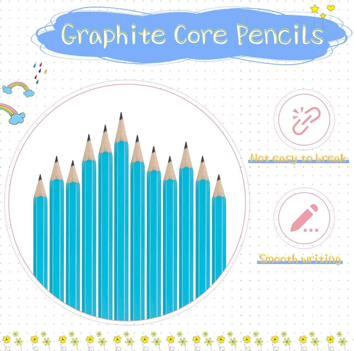 48 Pieces Golf Short Pencils with Eraser for Kids