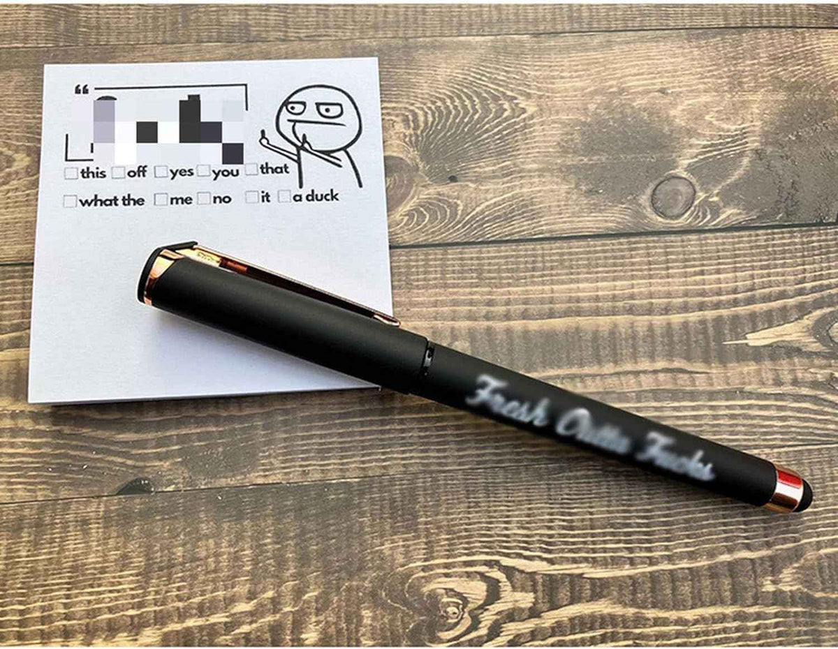 Fresh Outta Fucks Block und Stift mit lustigen Aufklebern, 2er-Pack