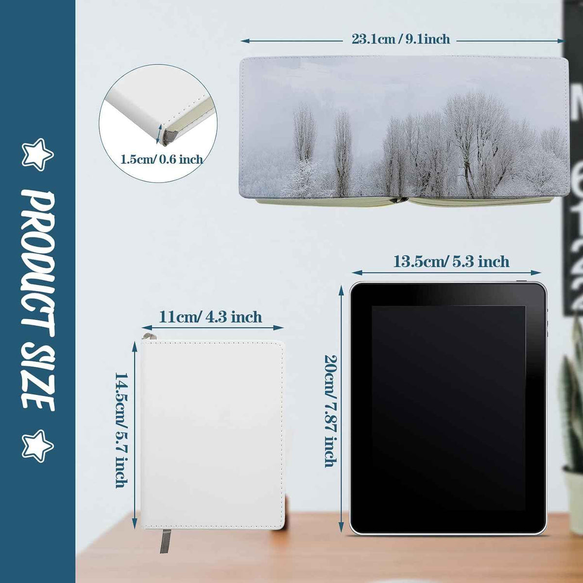 Sublimations-Tagebuch, leere Notizbücher, A6, 190 Seiten, Weiß (2er-Pack)
