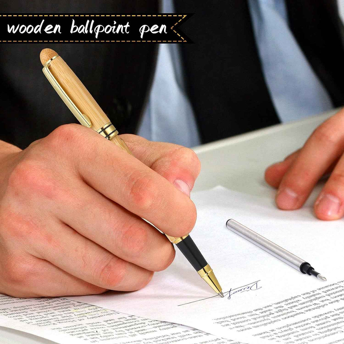 2 stuks bamboe houten balpen handgemaakte palissander pennen