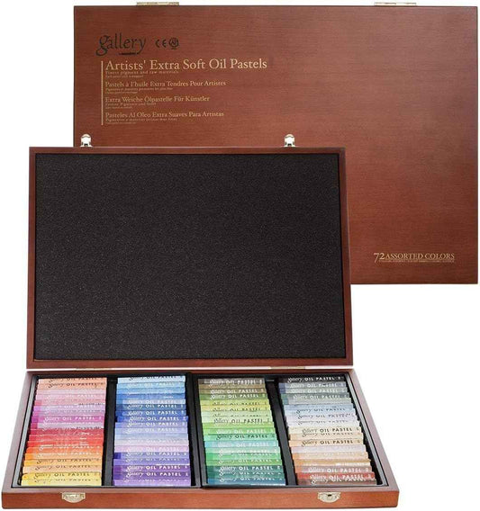 Mungyo Gallery Soft Oil Pastels Holzbox-Set mit 72 Stück – verschiedene Farben