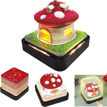 2026 Time Piece Mushroom Calendar Memo Pad with LED Lights