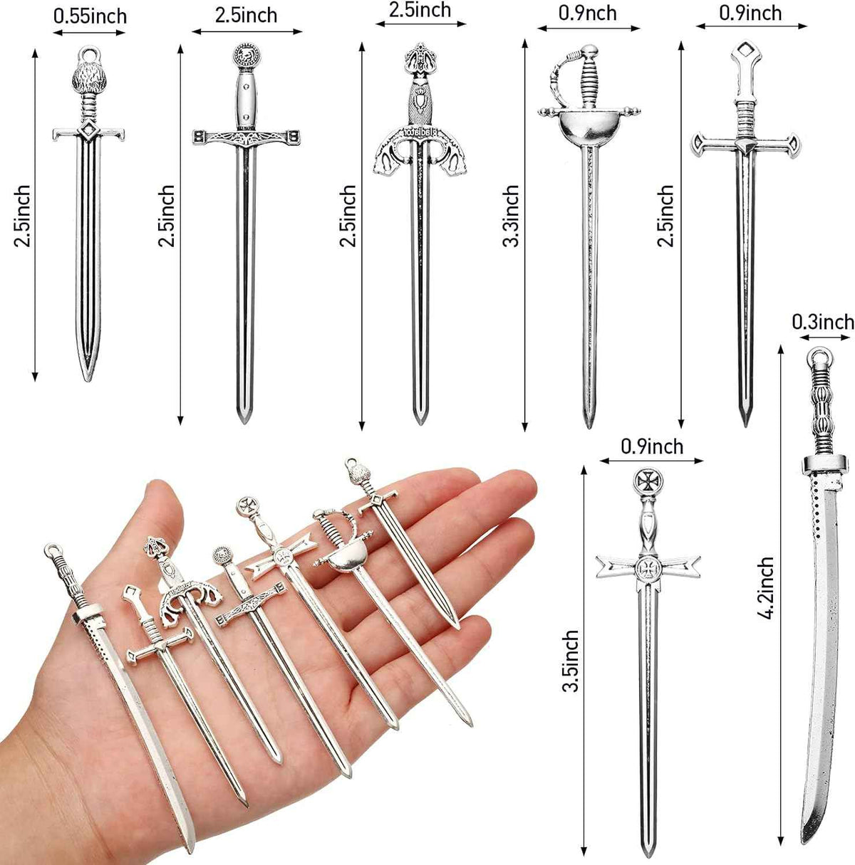 Antika svärdknivbokmärken 21-pack