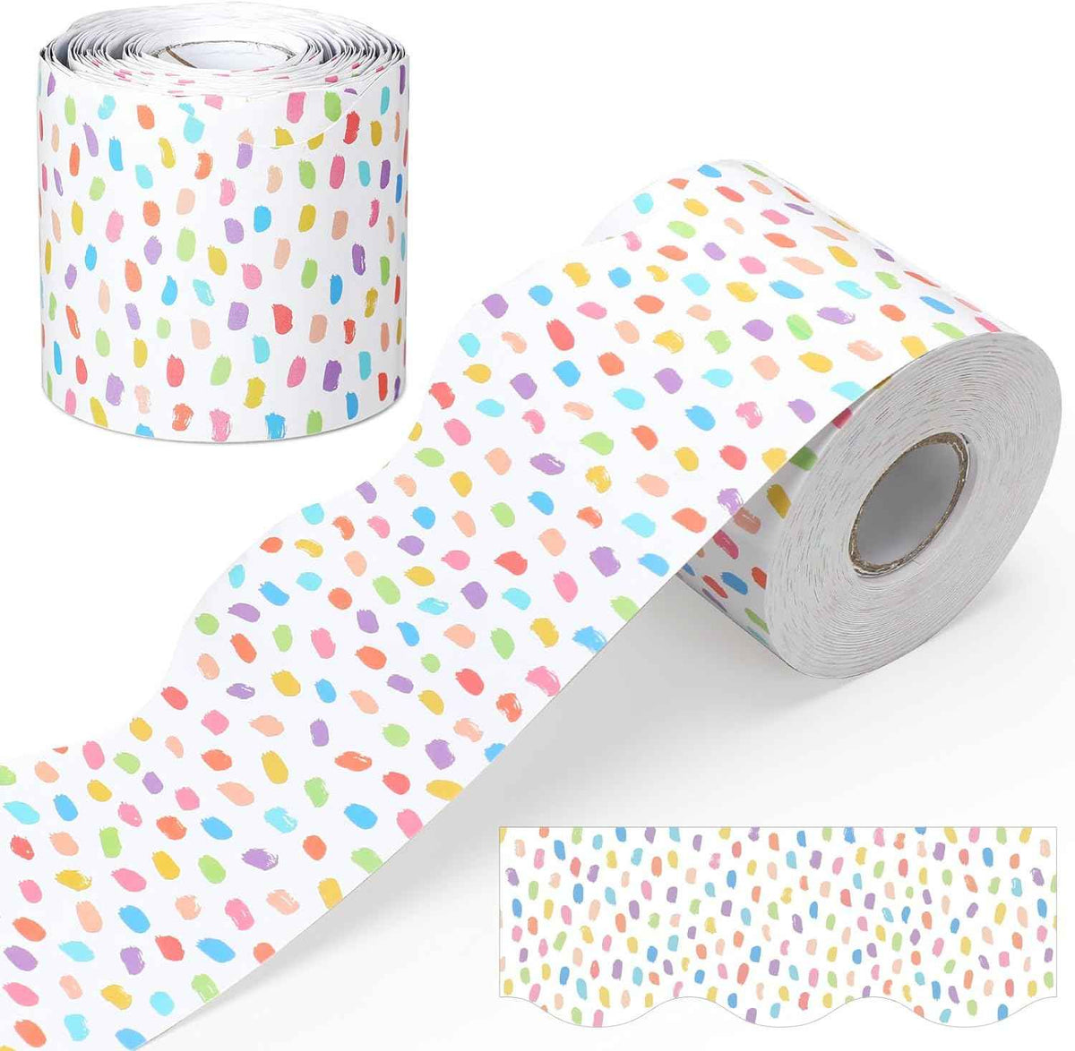 65 Feet Bulletin Board Dots Decorative Trim Borders Rainbow Dots