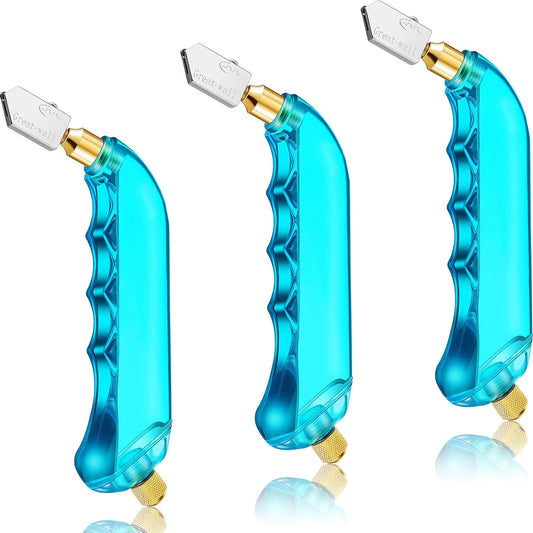 Pistol Grip Oil Feed Glass Cutter Stained Glass Cutting Tool 3 Pack