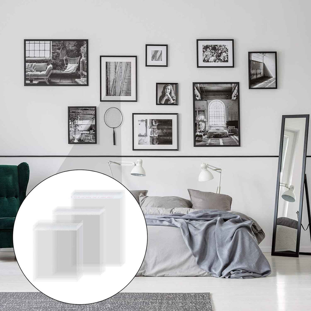 Klare Hüllen zur Aufbewahrung transparenter Verschlussbeutel für Kunstfotos