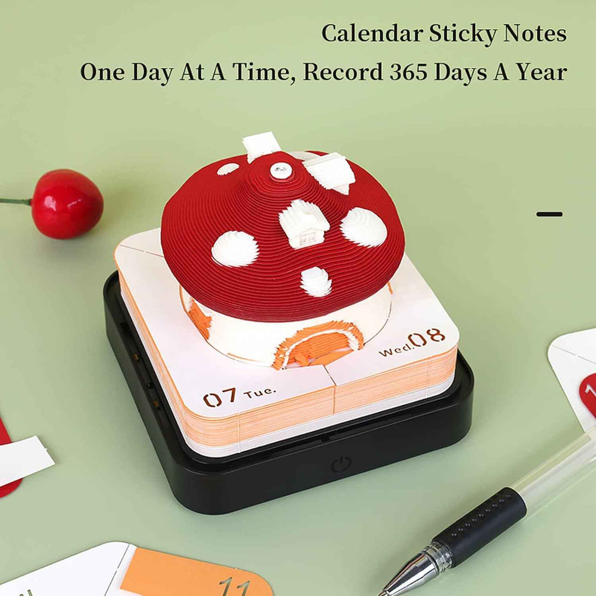 2026 Time Piece Mushroom Calendar Memo Pad with LED Lights